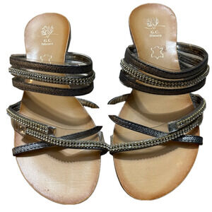 Cute Good Choice sparkly flats with small translucent heel size 8